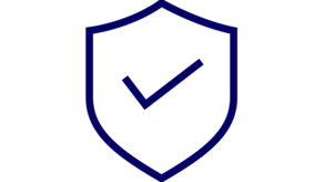 Icon mit einem Schutzschild und einem Check-Haken
