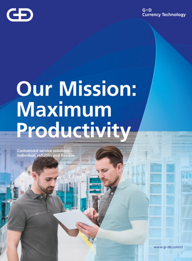Titel der Broschüre "Unser Auftrag: maximale Produktivität".